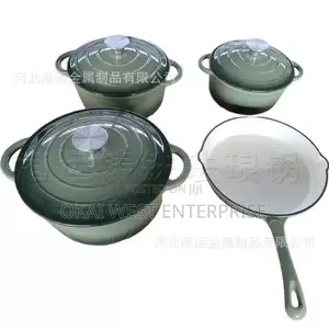 7-Piece Multi-Color Enamel & Cast Iron Cookware Set