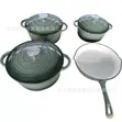 7-Piece Multi-Color Enamel & Cast Iron Cookware Set - 1