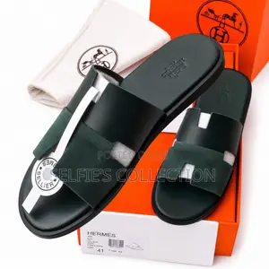 Hermes Slippers - Men's White Leather