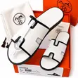 Hermes Slippers - Men's White Leather - 2