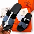 Hermes Slippers - Men's White Leather - 3