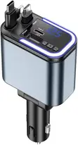 180W Super Fast Car Charger with Dual Telescopic Cable & Bluetooth - 1