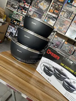 Family Size Nonstick Cooking Pots - 3 Piece Set