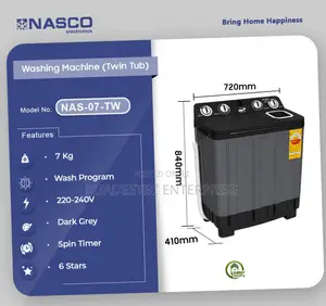 Nasco 7Kg Top Load Semi-Automatic Washing Machine