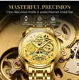 Men's Luxury Hollow Noctilucence Waterproof Calendar Watch - Gold - 3