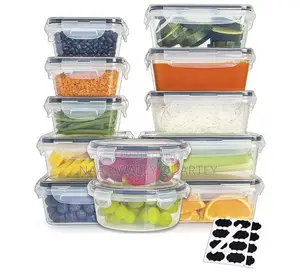 12pcs Plastic Food Storage Bowls Set