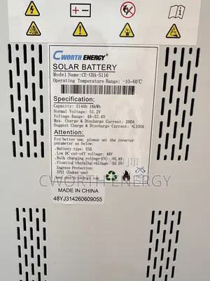 Cworth Energy Lithium Battery 314Ah 16kWh
