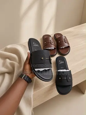 Christian Louboutin Chambelimule Leather Slippers