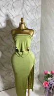 Lime Green Cut-Out Two-Piece Set - 2