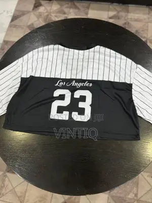 Women's Black Jersey Crop Top - Size L