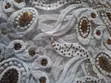 White Cord Lace Fabric with Gold Sequins & Satin Lining - 3