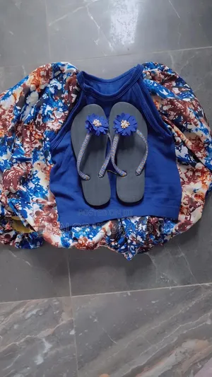 Crop Top, Bubble Skirt & Beaded Slippers Set