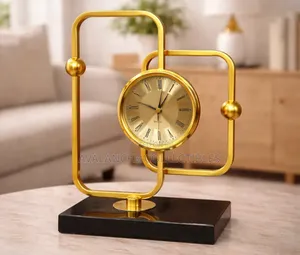 Luxury Geometric Table Clock - Gold