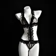Leopard Print Lace Lingerie Pajama Set - 1