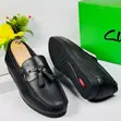 Clarks Men's Black Leather Loafers with Ring Detail - 1