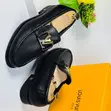 Louis Vuitton Black Textured Leather Men's Dress Loafers - 2