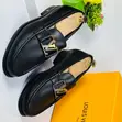 Louis Vuitton Black Textured Leather Men's Dress Loafers - 3