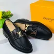 Louis Vuitton Black Textured Leather Men's Dress Loafers - 4