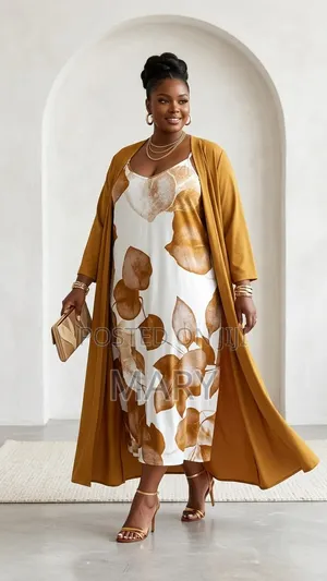 Plus Size Two-Piece Outfit - Yellow