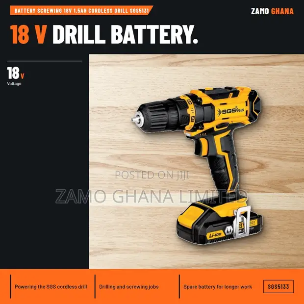 SGS Battery Screwing Cordless Drill 18V 1.5Ah (SGS5131) - 1