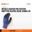 Ace-Tek Nitrile Coated Polyester Knitted Gloves - Blue Zebra-10 - 2