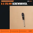 SGS Slotted Screwdriver 8x175mm Black Series - 1