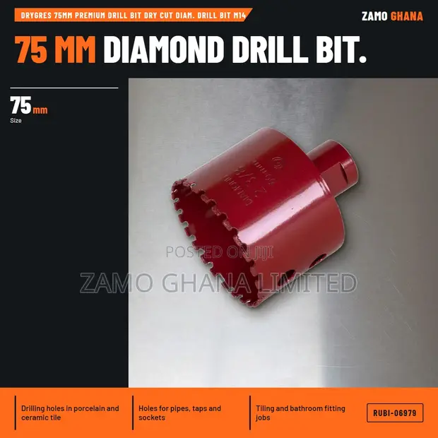Rubi Drygres 75mm Premium Diamond Drill Bit M14 - 1