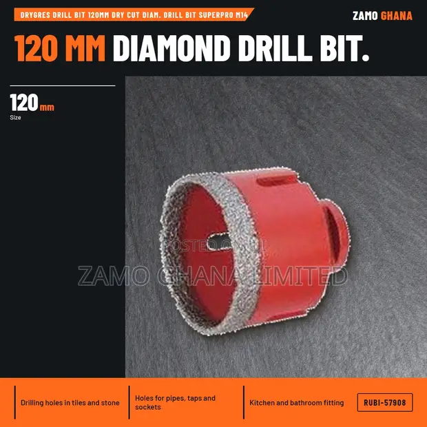Rubi Drygres Drill Bit 120mm Superpro M14 - 1