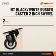 Tera 2 Inch Black/White Rubber Swivel Caster - 2