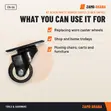 Tera 2 Inch Black/White Rubber Swivel Caster - 3