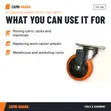 NT Orange HD Rubber Caster 4 Inch Swivel - 3