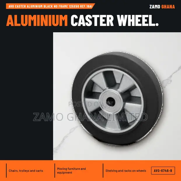 Avo Caster Aluminium Black No Frame 125x50 - 1