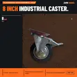 Tera Black Industrial Caster 8 Inch Swivel + Brake - 1