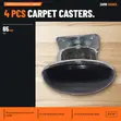 Carpet Caster Set (4 Pcs) - 65mm - 1