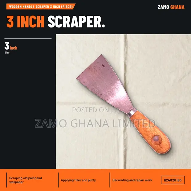 Wooden Handle Scraper - 3 Inch - 1
