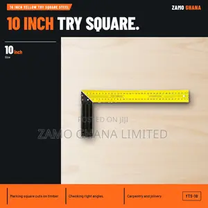 10 Inch Yellow Try Square Steel