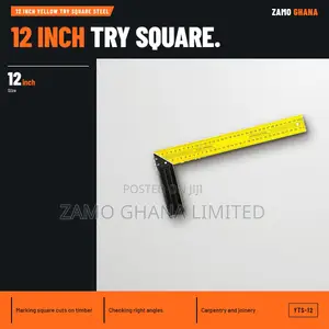 Tera 12 Inch Yellow Try Square Steel