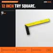 Tera 12 Inch Yellow Try Square Steel - 1