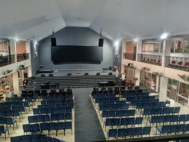 Gray Industrial Carpet (Plain) for Churches, Auditoriums - 1