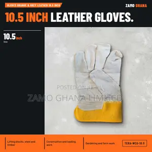 Ace-Tek Orange & Grey Leather Gloves - 10.5 Inch