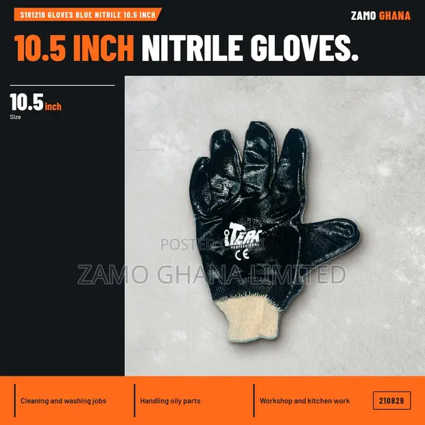 Ace-Tek Blue Nitrile Gloves (10.5 Inch) - 1