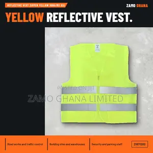 Ace-Tek Reflective Safety Vest with Zipper - Yellow, XXL