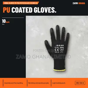 Irona PU Polyester Gloves - Black, XL