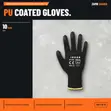Irona PU Polyester Gloves - Black, XL - 1