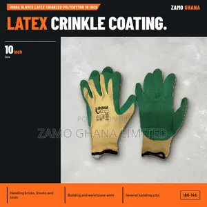 Irona Gloves Latex Crinkled Polycotton - 10 Inch