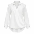 Elegant Women's White Wrap Blouse - Office Wear - 1