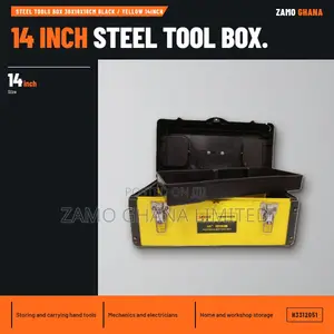 Acme Steel Tool Box - 14 Inch (Black/Yellow)
