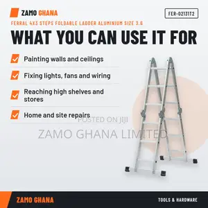 Ferral 4x3 Steps Foldable Aluminium Ladder (3.6m)