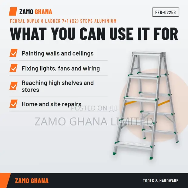 Ferral Duplo 8 Aluminium Ladder 7+1 Steps - 1