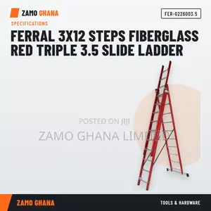 Ferral 3X12 Fiberglass Red Triple Slide Ladder